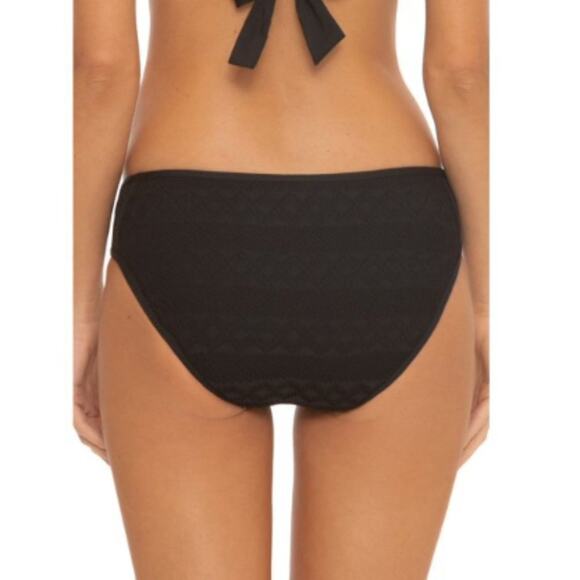 Becca by Rebecca Women's Black Virtue Crochet Hipster Bikini Bottom Size S - Picture 7 of 8